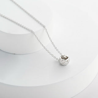 Modern Silver Orb Charm Necklace