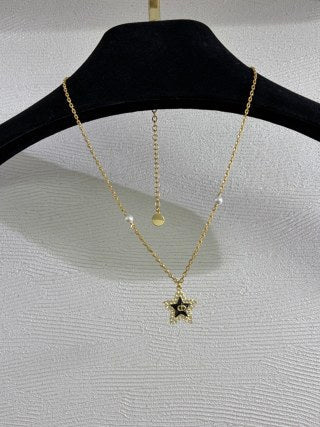 Dior Oblique Star Crystal Pendant Necklace