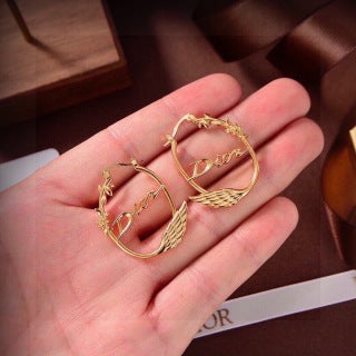 Dior J'Adior Laurel Hoop Stud Earrings