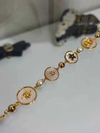 Dior Celestial Star Medallion Pearl Bracelet