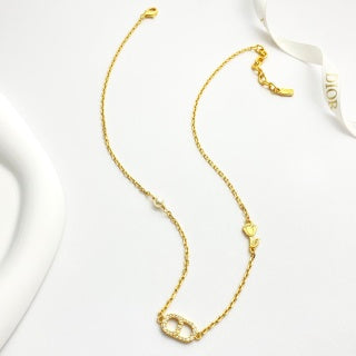 Dior CD Minimal Gold Chain Necklace