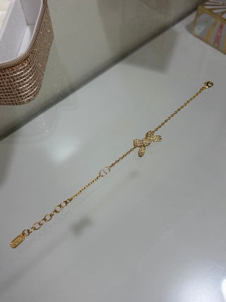Dior Crystal Butterfly Chain Bracelet