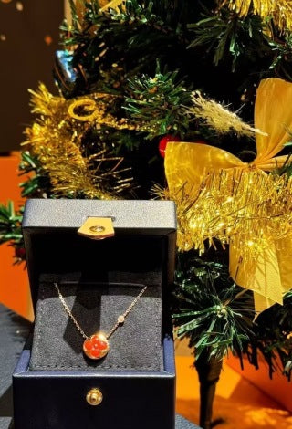 Louis Vuitton Blossom Red Flower Pendant Necklace