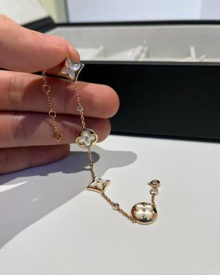 Louis Vuitton Monogram Flower Link Charm Bracelet