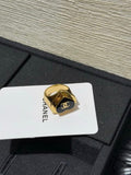 Chanel Black Enamel CC Statement Ring – Elegant Luxury Fashion Jewelry