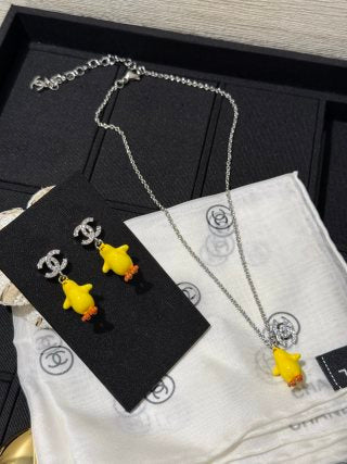 Chanel Fully Pavé-Set Diamond Little Yellow Chick Earrings