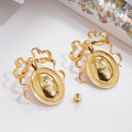 Dior Floral Medallion Gold Stud Earrings