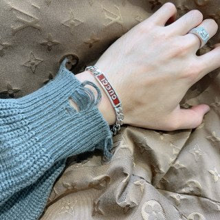 Gucci Interlocking G Logo Plaque Chain Bracelet