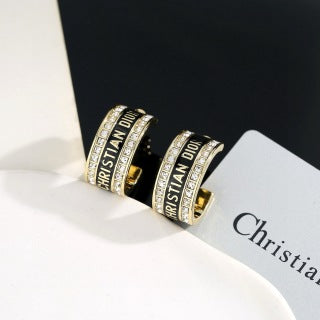 Dior Atelier Script Hoop Earrings