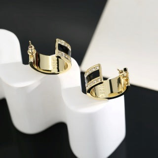 Dior Atelier Script Hoop Earrings