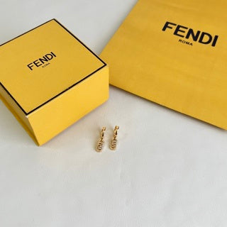 Fendi Aurevia FF Mini Charm Drop Earrings