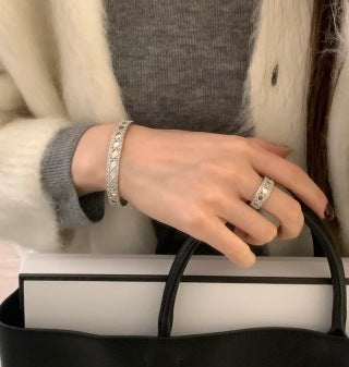 Dior Éclat Lattice Silver Bangle