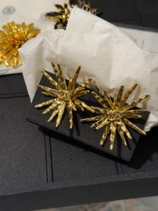 Chanel Gold Sunburst Statement Brooch – Elegant Luxury Fashion Accessory