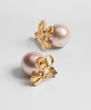 Dior Perle Noire Bow Pearl Earrings