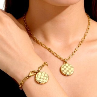 Gucci GG Monogram Medallion Link Bracelet