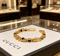 Gucci Black Crystal Link Chain Bracelet