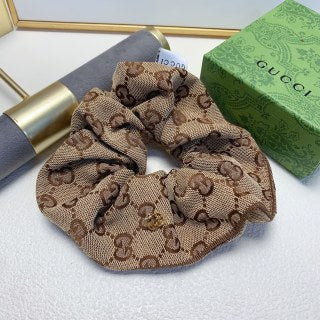 Gucci GG Monogram Fabric Scrunchie Hair Tie