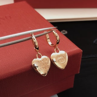 Gucci Heart Charm Interlocking G Hoop Earrings