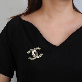 CHANEL Golden Orbit CC Sculptural Brooch