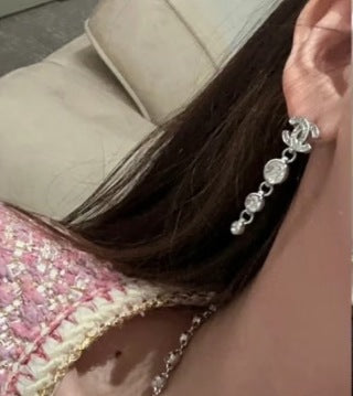 CHANEL Elowen Crystal Drop Stud Earrings