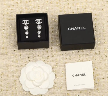 CHANEL Elowen Crystal Drop Stud Earrings