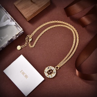Dior Éclat Medallion Crystal Necklace