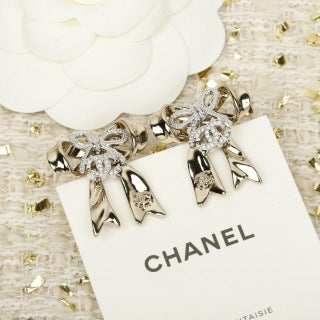 CHANEL Bellamy Bow Accent Earrings