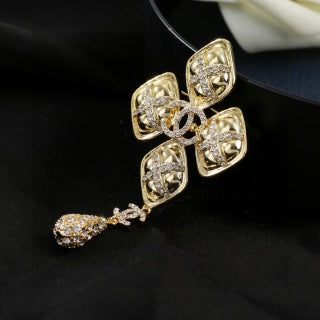 CHANEL Evelina Golden Cross Charm Brooch