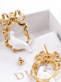 Dior Colombe Fleur Hoop Earrings