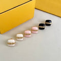 Fendi Livia Mini Logo Square Stud Earrings