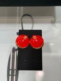Chanel Red Enamel Gold Stud Earrings – Elegant Luxury Fashion Jewelry