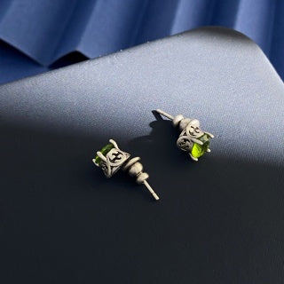 Gucci Verde Crystal Stud Earrings