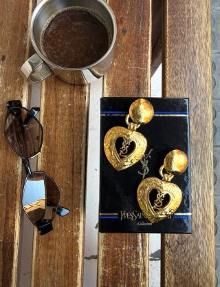 YSL Éclat Heart Medallion Earrings