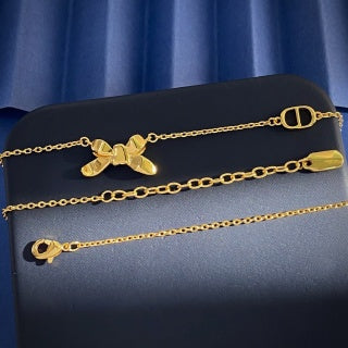 Dior Butterfly Crystal Charm Necklace