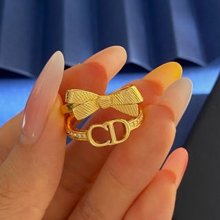 Dior Butterfly Oblique Crystal Ring