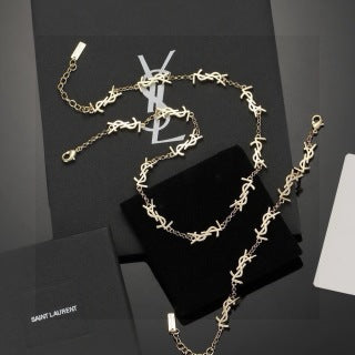 YSL Monogram Link Charm Chain Bracelet
