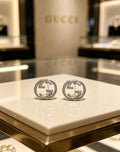 Gucci Interlocking G Circular Crystal Stud Earrings