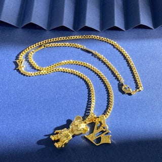 Louis Vuitton Vintage Charm Monogram Chain Necklace