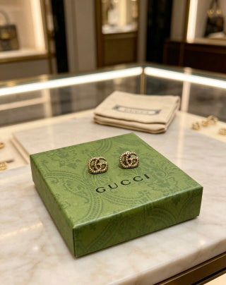 Gucci Interlocking G Twisted Rope Stud Earrings