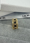 Dior Oblique Lacework Gold Band Ring