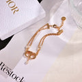 Dior CD Ribbon Gold Chain Bracelet