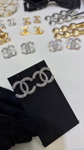 Chanel Timeless Interlocking CC Earrings