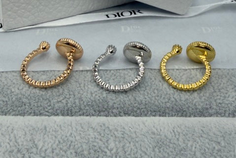 Dior Oblique Medallion Crystal Ring