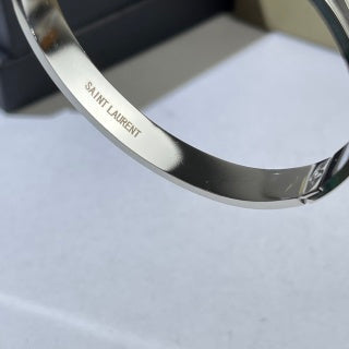 YSL Silver Crystal Line Cuff Bracelet