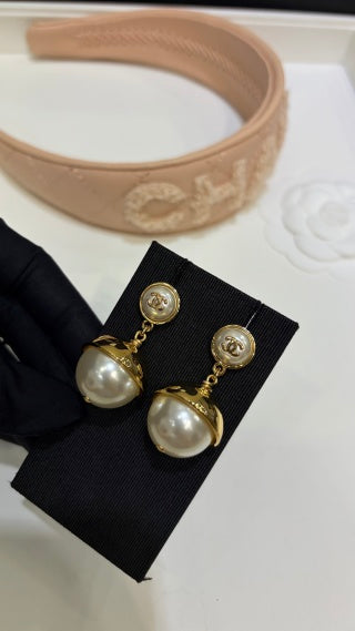 Chanel Timeless Pearl Statement Earrings