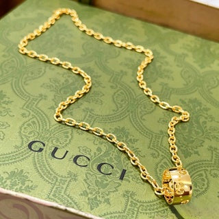 Gucci GG Barrel Charm Long Chain Necklace