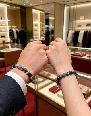 Gucci GG Beaded Stone Charm Bracelet