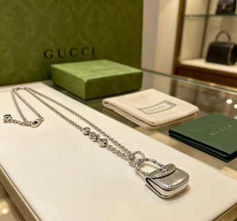 Gucci GG Padlock Mini Charm Long Necklace
