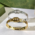 Gucci GG Oval Link Crystal Cuff Bracelet