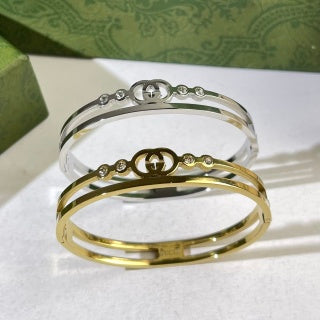 Gucci GG Crystal Wave Cuff Bracelet